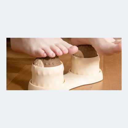 Rolling the soles of the feet on The Hot & Cold Roller